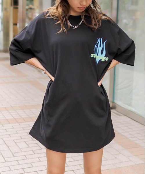 RASVOA（ラスボア）の「ファイヤーストレージＴシャツ（Tシャツ/カットソー・レディース・ブラック/サックスブルー/オフホワイト・FREE）」の8枚目の写真