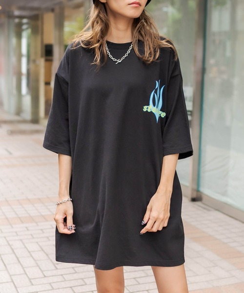 RASVOA（ラスボア）の「ファイヤーストレージＴシャツ（Tシャツ/カットソー・レディース・ブラック/サックスブルー/オフホワイト・FREE）」の9枚目の写真