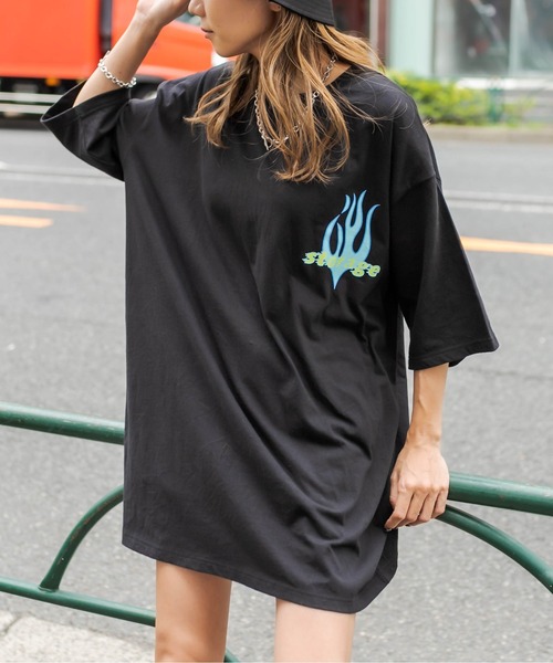 RASVOA（ラスボア）の「ファイヤーストレージＴシャツ（Tシャツ/カットソー・レディース・ブラック/サックスブルー/オフホワイト・FREE）」の5枚目の写真