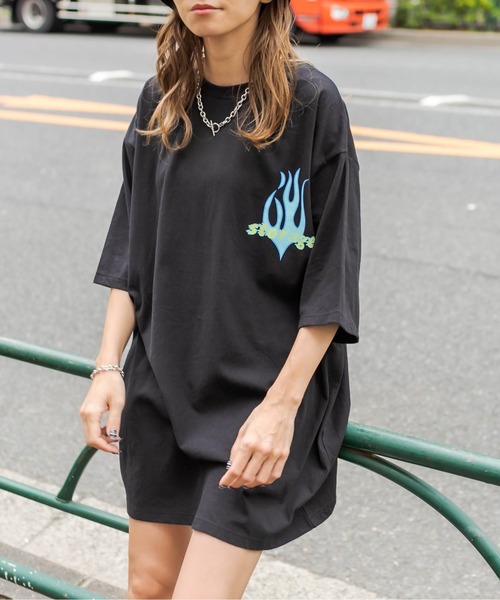 RASVOA（ラスボア）の「ファイヤーストレージＴシャツ（Tシャツ/カットソー・レディース・ブラック/サックスブルー/オフホワイト・FREE）」の6枚目の写真