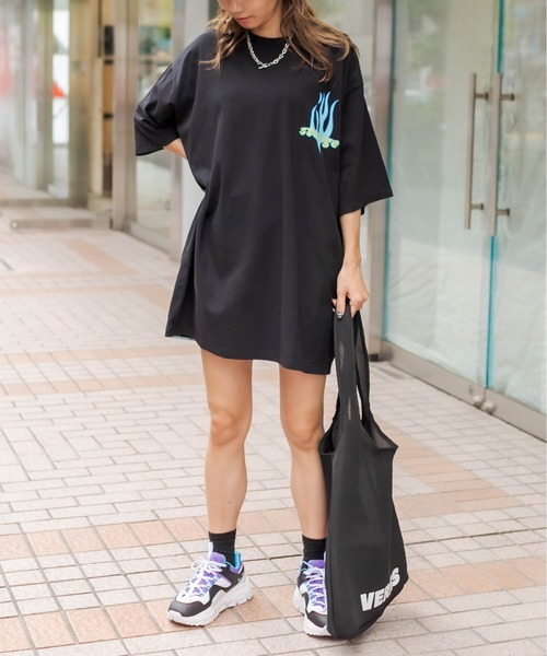 RASVOA（ラスボア）の「ファイヤーストレージＴシャツ（Tシャツ/カットソー・レディース・ブラック/サックスブルー/オフホワイト・FREE）」の15枚目の写真