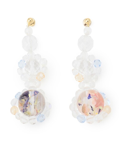 ANEVER（アンエバー）の「FLOWER BEADS KNITTING ピアス（ピアス（両耳用）・レディース・ホワイト系・F）」の2枚目の写真