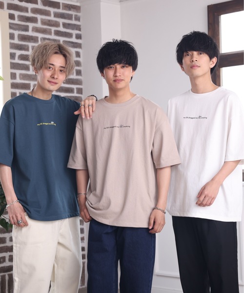 ACE SHOP（エースショップ）の「エモタバコガールプリントTシャツ【ファッション系YouTuberめんくろ。コラボ】（Tシャツ/カットソー・メンズ・ホワイト/ブルー/ベージュ・FREE）」の8枚目の写真