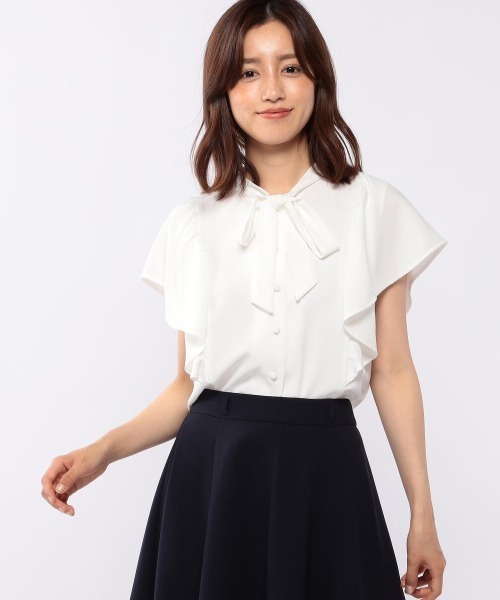 MISCH MASCH(ミッシュマッシュ)の「2WAY袖フリルブラウス(シャツ/ブラウス・レディース・ホワイト/ブラック/モカ・MEDIUM)」の2枚目の写真