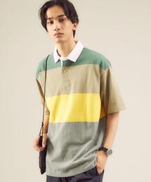 green label relaxing | <GLR/ lab> パネルボーダー ラガーシャツ 半袖 カットソー(Tシャツ/カットソー)