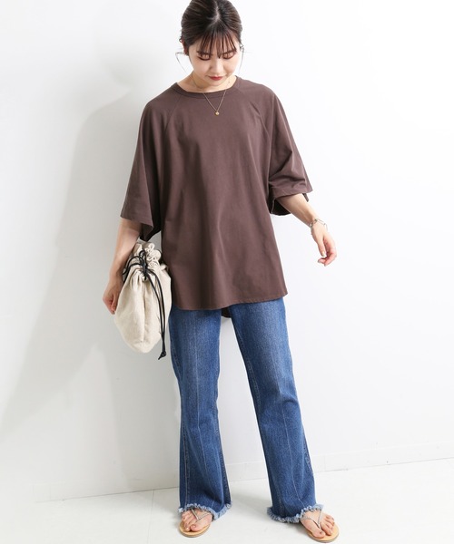 SLOBE IENA（スローブイエナ）の「強撚天竺BIGニュアンスプルオーバー【手洗い可能】◆（Tシャツ/カットソー・レディース・ブラック/ブラウン・FREE）」の15枚目の写真