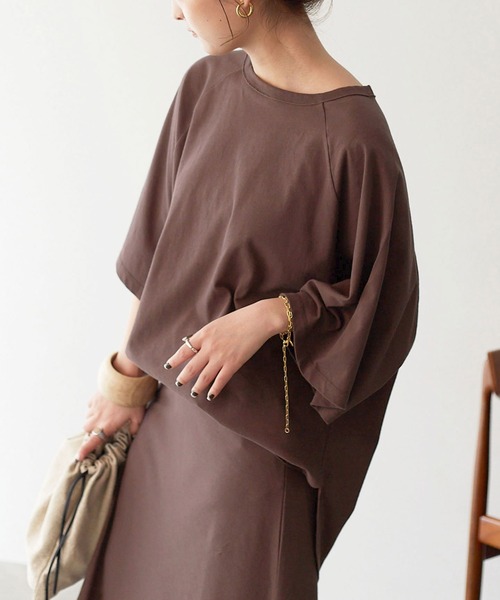 SLOBE IENA（スローブイエナ）の「強撚天竺BIGニュアンスプルオーバー【手洗い可能】◆（Tシャツ/カットソー・レディース・ブラック/ブラウン・FREE）」の18枚目の写真