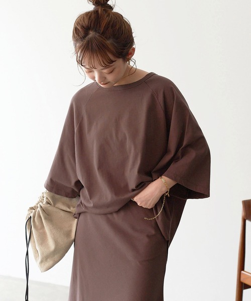 SLOBE IENA（スローブイエナ）の「強撚天竺BIGニュアンスプルオーバー【手洗い可能】◆（Tシャツ/カットソー・レディース・ブラック/ブラウン・FREE）」の5枚目の写真