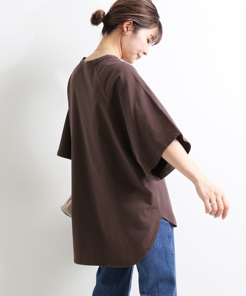 SLOBE IENA（スローブイエナ）の「強撚天竺BIGニュアンスプルオーバー【手洗い可能】◆（Tシャツ/カットソー・レディース・ブラック/ブラウン・FREE）」の14枚目の写真