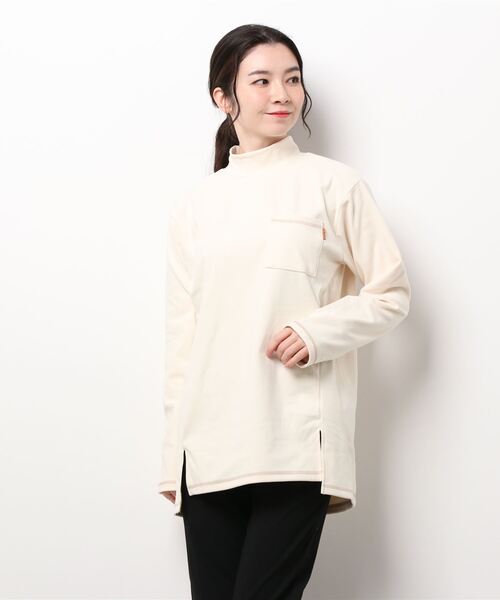 KRIFF MAYER Lady's Collection（クリフメイヤーレディースコレクション）の「もちのびハイネックロンT（Tシャツ/カットソー・レディース・ベージュ/カーキ/ナチュラル/カラフル/チャコール・MEDIUM/LARGE）」の3枚目の写真