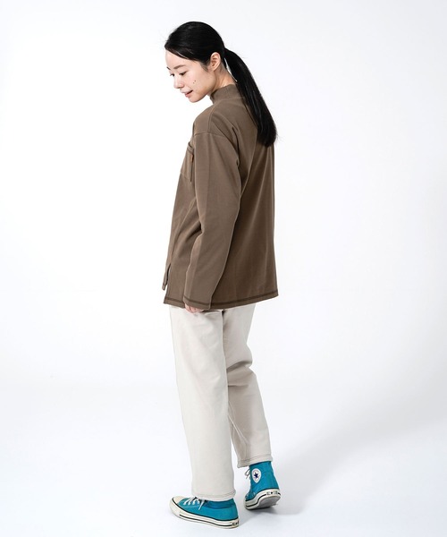 KRIFF MAYER Lady's Collection（クリフメイヤーレディースコレクション）の「もちのびハイネックロンT（Tシャツ/カットソー・レディース・ベージュ/カーキ/ナチュラル/カラフル/チャコール・MEDIUM/LARGE）」の16枚目の写真