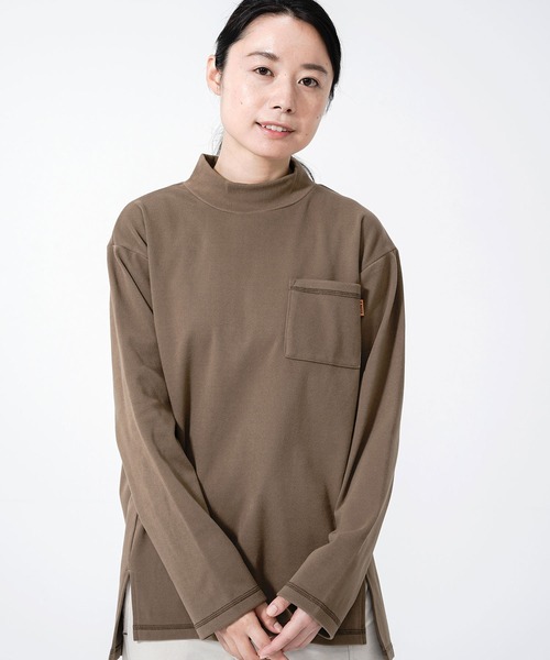 KRIFF MAYER Lady's Collection（クリフメイヤーレディースコレクション）の「もちのびハイネックロンT（Tシャツ/カットソー・レディース・ベージュ/カーキ/ナチュラル/カラフル/チャコール・MEDIUM/LARGE）」の13枚目の写真