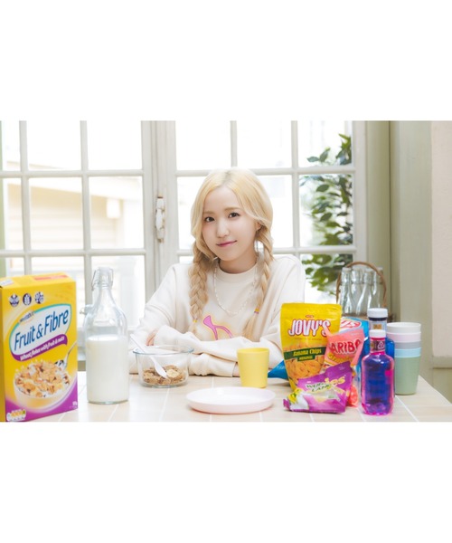 KIRSH（キルシー）の「『KIRSH X HONDA HITOMI』 BIG CHERRY SWEATSHIRTS/ビッグ チェリー ロングスリーブ スウェットシャツ（スウェット・レディース・パープル/アイボリー・FREE）」の7枚目の写真