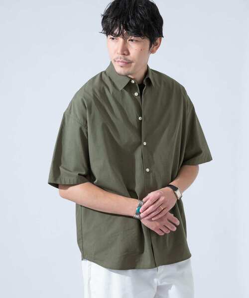 URBAN RESEARCH ROSSO MEN(アーバンリサーチロッソメン)の「『XLサイズあり』ECOVEROオーバー半袖シャツ(シャツ/ブラウス・メンズ・ブラック/グレー/カーキ・MEDIUM/LARGE/X-LARGE)」の3枚目の写真