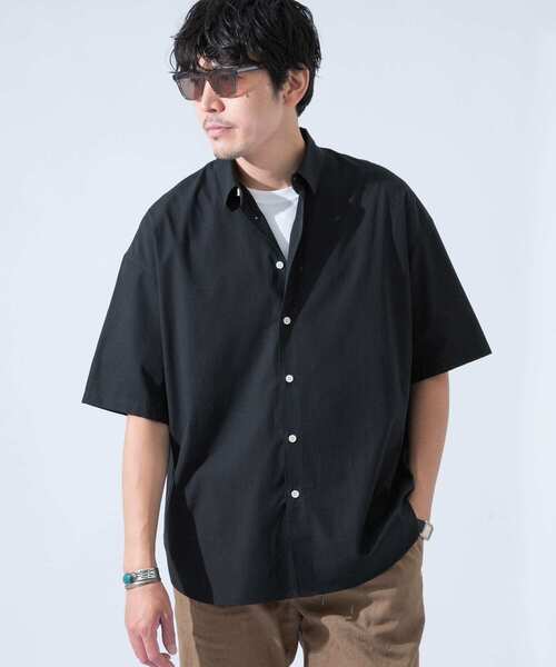 URBAN RESEARCH ROSSO MEN(アーバンリサーチロッソメン)の「『XLサイズあり』ECOVEROオーバー半袖シャツ(シャツ/ブラウス・メンズ・ブラック/グレー/カーキ・MEDIUM/LARGE/X-LARGE)」の2枚目の写真
