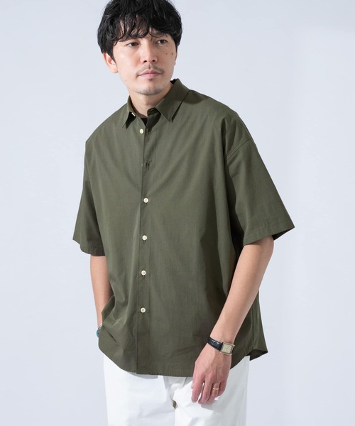 URBAN RESEARCH ROSSO MEN(アーバンリサーチロッソメン)の「『XLサイズあり』ECOVEROオーバー半袖シャツ(シャツ/ブラウス・メンズ・ブラック/グレー/カーキ・MEDIUM/LARGE/X-LARGE)」の4枚目の写真