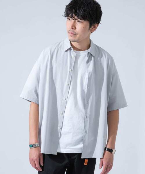 URBAN RESEARCH ROSSO MEN(アーバンリサーチロッソメン)の「『XLサイズあり』ECOVEROオーバー半袖シャツ(シャツ/ブラウス・メンズ・ブラック/グレー/カーキ・MEDIUM/LARGE/X-LARGE)」の8枚目の写真
