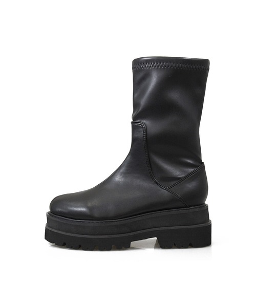 NOFALL（ノーフォール）の「トラックソールストレッチミドルビガーブーツ（ブーツ・レディース・ブラック/アイボリー・LL/3L/S/M/L）」の5枚目の写真