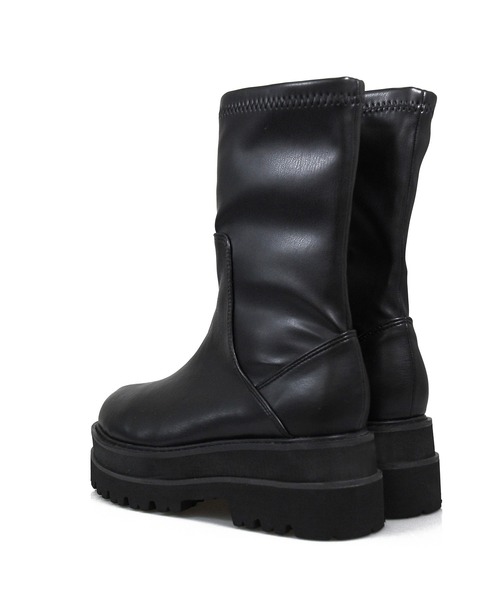 NOFALL（ノーフォール）の「トラックソールストレッチミドルビガーブーツ（ブーツ・レディース・ブラック/アイボリー・LL/3L/S/M/L）」の3枚目の写真