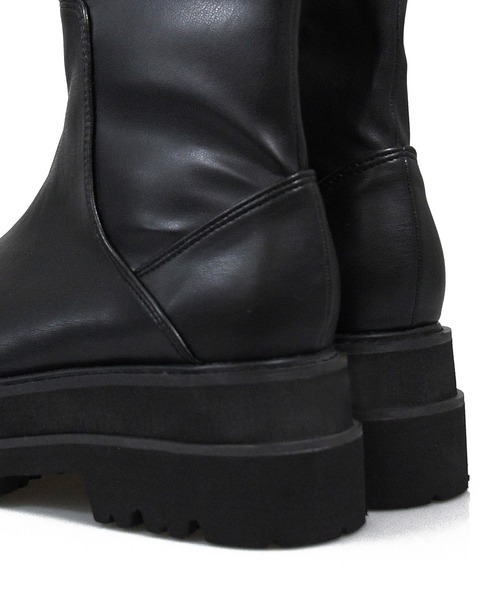 NOFALL（ノーフォール）の「トラックソールストレッチミドルビガーブーツ（ブーツ・レディース・ブラック/アイボリー・LL/3L/S/M/L）」の10枚目の写真