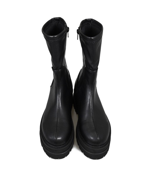 NOFALL（ノーフォール）の「トラックソールストレッチミドルビガーブーツ（ブーツ・レディース・ブラック/アイボリー・LL/3L/S/M/L）」の7枚目の写真