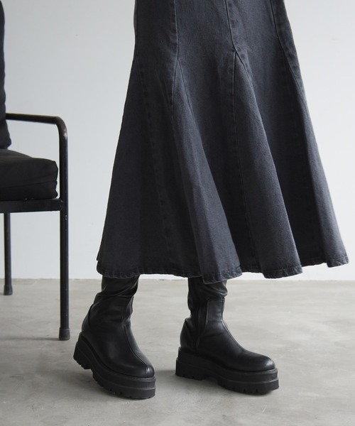 NOFALL（ノーフォール）の「トラックソールストレッチミドルビガーブーツ（ブーツ・レディース・ブラック/アイボリー・LL/3L/S/M/L）」の20枚目の写真