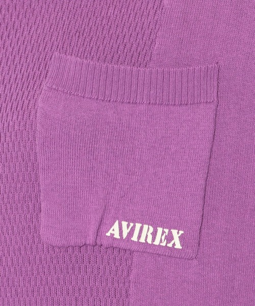 AVIREX(アヴィレックス)の「ハニカムコンビ ニットトップス/ HONEYCOMB COMBI KNIT TOPS(ニット/セーター・レディース・チャコール/オフホワイト/パープル・MEDIUM/SMALL)」の10枚目の写真