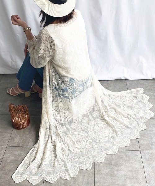 GeeRA(ジーラ)の「パネルレースガウン(ベスト・レディース・ブラック/オフホワイト・LARGE/MEDIUM)」の5枚目の写真