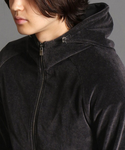 MONSIEUR NICOLE（ムッシュニコル）の「【ex/tra】ベロア ハイブリッドフーディ（パーカー・メンズ・グレー/チャコールグレー・MEDIUM/LARGE/X-LARGE）」の5枚目の写真