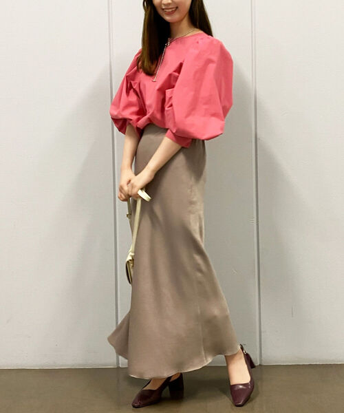 NOLLEY’S（ノーリーズ）の「スウェーディナロースカート（スカート・レディース・ベージュ/ラベンダー・38/36）」の3枚目の写真