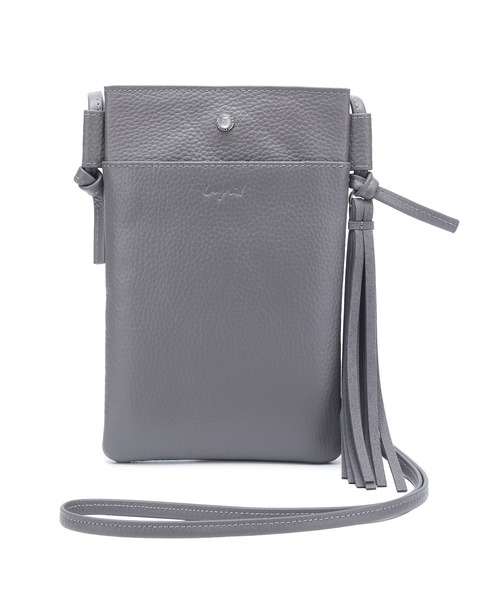 Ungrid（アングリッド）の「【Ungrid/アングリッド】牛革天然石ブローチタッセル　マルチポシェット（ショルダーバッグ・レディース・カーキ/ベージュ/グレー/ミント/ダークグリーン/ライトグリーン/ダークブルー/ターコイズブルー/ベージュ系その他/ブラック/オリーブ/ワイン/ピンク/キャメル/マスタード/アイボリー/ブルー系その他・FREE）」の4枚目の写真