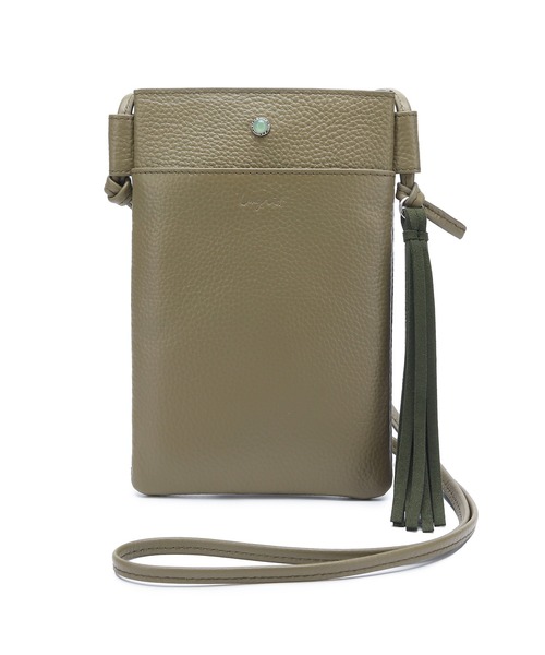 Ungrid（アングリッド）の「【Ungrid/アングリッド】牛革天然石ブローチタッセル　マルチポシェット（ショルダーバッグ・レディース・カーキ/ベージュ/グレー/ミント/ダークグリーン/ライトグリーン/ダークブルー/ターコイズブルー/ベージュ系その他/ブラック/オリーブ/ワイン/ピンク/キャメル/マスタード/アイボリー/ブルー系その他・FREE）」の9枚目の写真