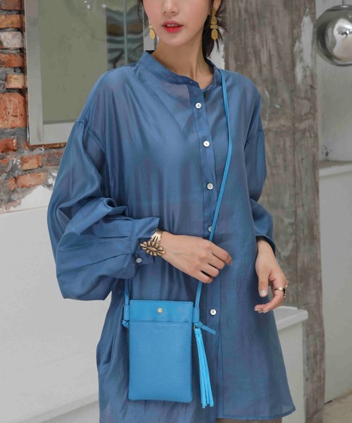 Ungrid（アングリッド）の「【Ungrid/アングリッド】牛革天然石ブローチタッセル　マルチポシェット（ショルダーバッグ・レディース・カーキ/ベージュ/グレー/ミント/ダークグリーン/ライトグリーン/ダークブルー/ターコイズブルー/ベージュ系その他/ブラック/オリーブ/ワイン/ピンク/キャメル/マスタード/アイボリー/ブルー系その他・FREE）」の12枚目の写真