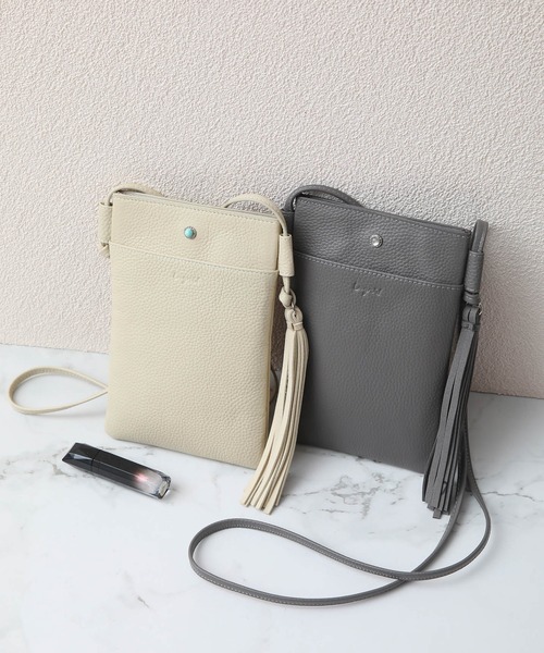 Ungrid（アングリッド）の「【Ungrid/アングリッド】牛革天然石ブローチタッセル　マルチポシェット（ショルダーバッグ・レディース・カーキ/ベージュ/グレー/ミント/ダークグリーン/ライトグリーン/ダークブルー/ターコイズブルー/ベージュ系その他/ブラック/オリーブ/ワイン/ピンク/キャメル/マスタード/アイボリー/ブルー系その他・FREE）」の22枚目の写真