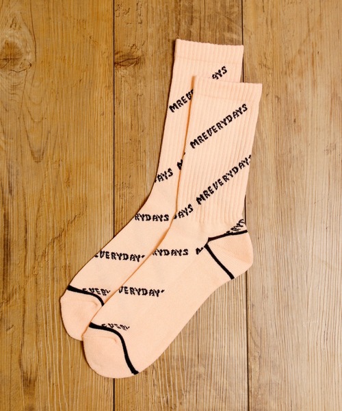 MR.EVERYDAY`S（ミスターエブリデイズ）の「MR.EVERYDAY’S ミスターエブリデイズ / ロングソックス 靴下 日本製ロゴソックス (MR.EVERYDAY'S) / MR-E101-105（ソックス/靴下・メンズ・ブラック/グリーン系その他/ホワイト/ピンク・FREE）」の2枚目の写真