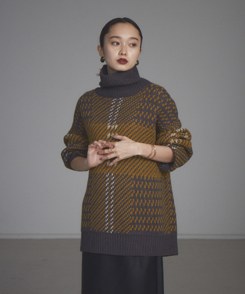 NOMINE(ノミネ)の「【展開店舗限定】ビッグチェックニット(ニット/セーター・レディース・ブラック/イエロー/グリーン・フリー)」の11枚目の写真