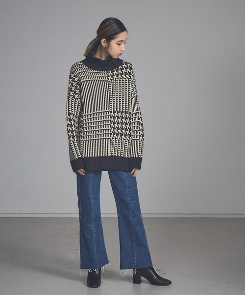 NOMINE(ノミネ)の「【展開店舗限定】ビッグチェックニット(ニット/セーター・レディース・ブラック/イエロー/グリーン・フリー)」の14枚目の写真