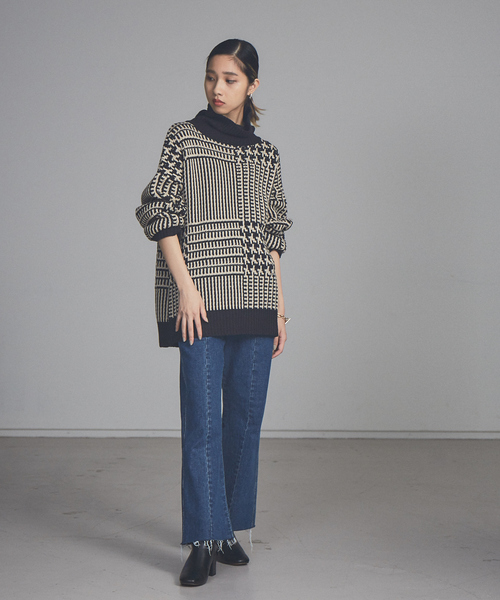 NOMINE(ノミネ)の「【展開店舗限定】ビッグチェックニット(ニット/セーター・レディース・ブラック/イエロー/グリーン・フリー)」の15枚目の写真