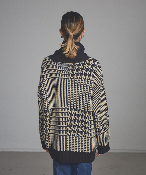 NOMINE(ノミネ)の「【展開店舗限定】ビッグチェックニット(ニット/セーター・レディース・ブラック/イエロー/グリーン・フリー)」の21枚目の写真