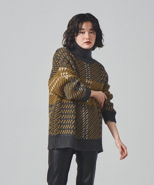 NOMINE(ノミネ)の「【展開店舗限定】ビッグチェックニット(ニット/セーター・レディース・ブラック/イエロー/グリーン・フリー)」の3枚目の写真