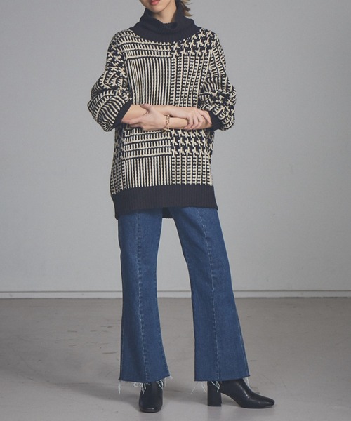 NOMINE(ノミネ)の「【展開店舗限定】ビッグチェックニット(ニット/セーター・レディース・ブラック/イエロー/グリーン・フリー)」の17枚目の写真