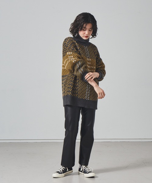 NOMINE(ノミネ)の「【展開店舗限定】ビッグチェックニット(ニット/セーター・レディース・ブラック/イエロー/グリーン・フリー)」の4枚目の写真