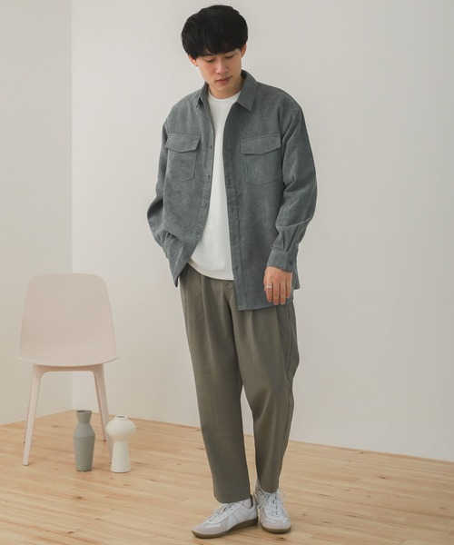 SENSE OF PLACE by URBAN RESEARCH（センスオブプレイスバイアーバンリサーチ）の「『セットアップ対応』コーデュロイルーズシャツ（シャツ/ブラウス・メンズ・パープル/ライトベージュ/ブルー/チャコールグレー・LARGE/MEDIUM）」の6枚目の写真