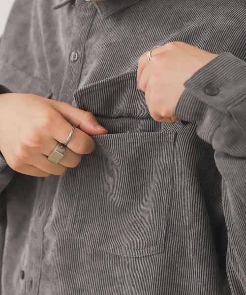SENSE OF PLACE by URBAN RESEARCH（センスオブプレイスバイアーバンリサーチ）の「『セットアップ対応』コーデュロイルーズシャツ（シャツ/ブラウス・メンズ・パープル/ライトベージュ/ブルー/チャコールグレー・LARGE/MEDIUM）」の12枚目の写真