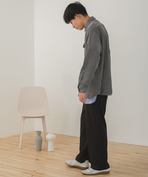 SENSE OF PLACE by URBAN RESEARCH（センスオブプレイスバイアーバンリサーチ）の「『セットアップ対応』コーデュロイルーズシャツ（シャツ/ブラウス・メンズ・パープル/ライトベージュ/ブルー/チャコールグレー・LARGE/MEDIUM）」の21枚目の写真