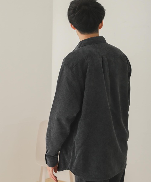 SENSE OF PLACE by URBAN RESEARCH（センスオブプレイスバイアーバンリサーチ）の「『セットアップ対応』コーデュロイルーズシャツ（シャツ/ブラウス・メンズ・パープル/ライトベージュ/ブルー/チャコールグレー・LARGE/MEDIUM）」の22枚目の写真