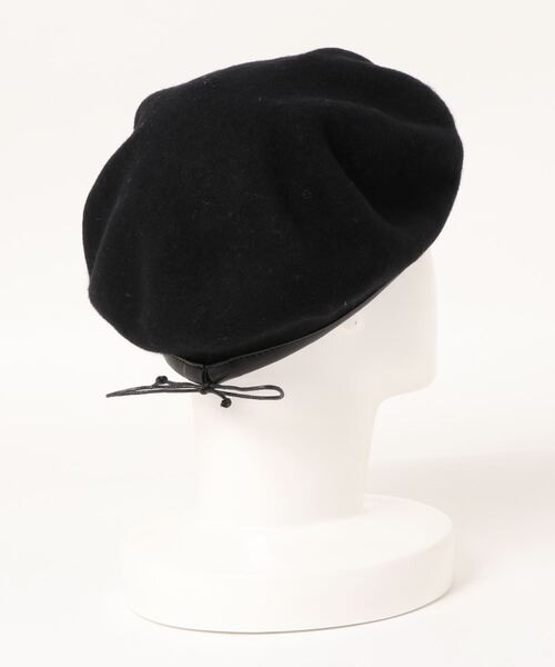 cepo（セポ）の「レザーパイピングベレー（ハンチング/ベレー帽・レディース・ブラック/ベージュ・FREE）」の3枚目の写真