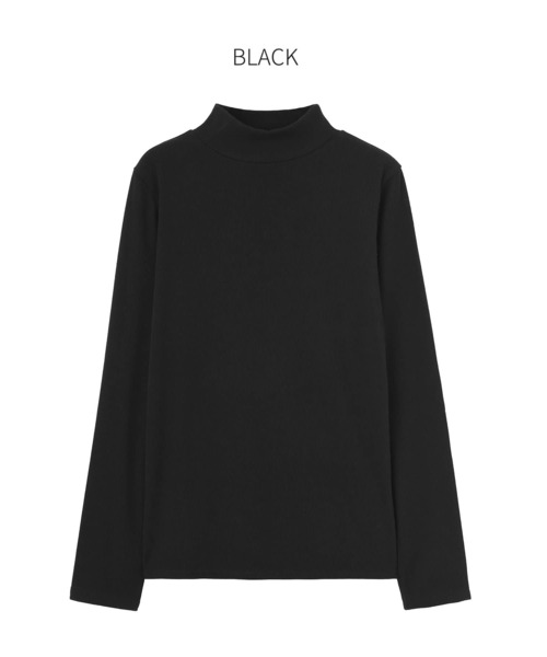 STYLE DELI(スタイルデリ)の「ハイネックリブカットソーC(Tシャツ/カットソー・レディース・ブラック/ベージュ/アイボリー・FREE)」の7枚目の写真