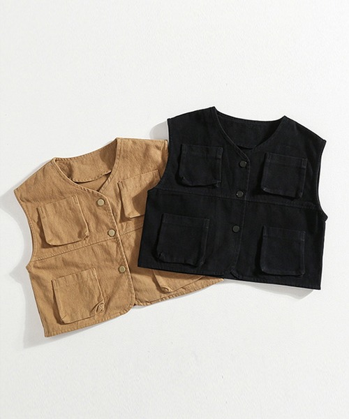aimoha(アイモハ)の「【aimoha-KIDS-】【新作】韓国子供服 ビッグポケットアメカジワークベスト(ベスト・キッズ・ブラック/ベージュ・90/100/110/120/130/140)」の20枚目の写真