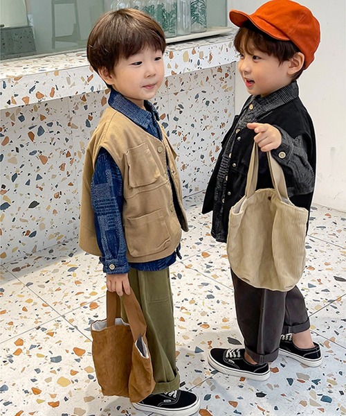 aimoha(アイモハ)の「【aimoha-KIDS-】【新作】韓国子供服 ビッグポケットアメカジワークベスト(ベスト・キッズ・ブラック/ベージュ・90/100/110/120/130/140)」の16枚目の写真